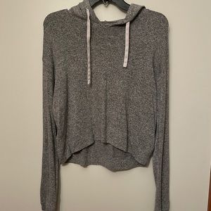 hollister grey cropped sweatshirt